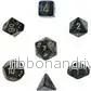 Chessex Lustrous 7-Tärningsset - Shadow med guld - Bild 3