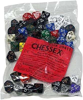 Chessex Opaque 50-pack Asst. Tärningar – Lösa Opaque Poly Chessex Opaque 50-pack Asst. Tärningar – Lösa Opaque Poly