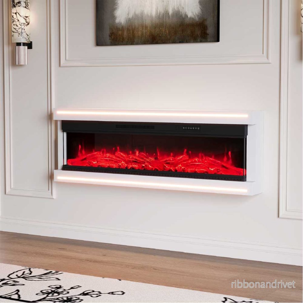 Yelenaro Elektrisk LED inbyggd kamin 50 / 60 tum med värme - Bild 2