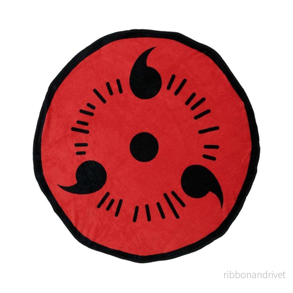 Naruto Shippuden Sharingan rund fleecefilt 48 tum Naruto Shippuden Sharingan rund fleecefilt 48 tum