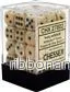 Chessex Signature 12mm d6 med pips Tärningsblock (36 Tärningar) - Marmor Ivory med svart - Bild 2