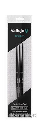 Vallejo Pro Modeler Penselset - Definition Set - Naturligt Hår (Storlekar 4/0, 3/0 & 2/0) - Bild 2