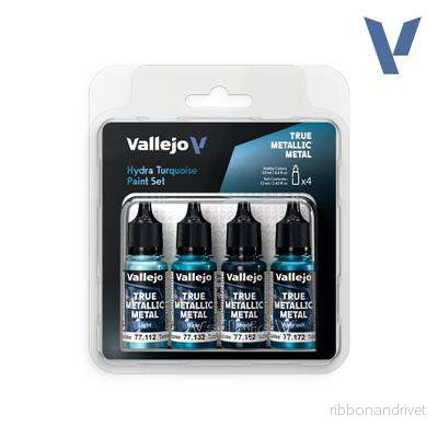 Vallejo True Metallic Metal Hydra Turquoise Paint Set (4) Vallejo True Metallic Metal Hydra Turquoise Paint Set (4)