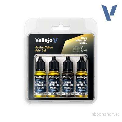 Vallejo True Metallic Metal Radiant Yellow färgset (4) Vallejo True Metallic Metal Radiant Yellow färgset (4)