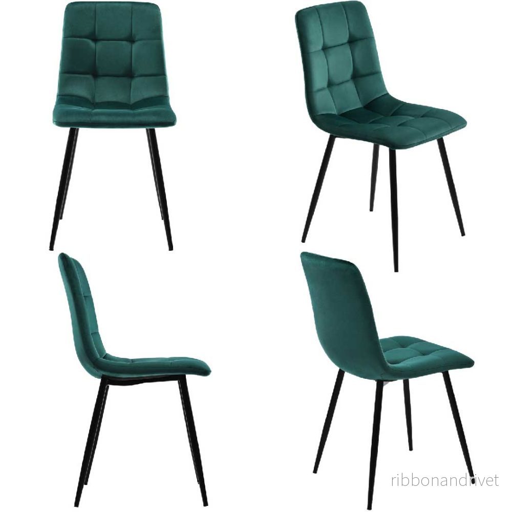 Yelenaro matsalsstolar, 4-pack – ergonomiska klädda stolar i sammet eller linne - Bild 3
