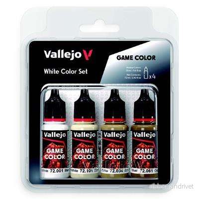Vallejo – Game Color / 4 färger – Vitt Färgsats Vallejo – Game Color / 4 färger – Vitt Färgsats