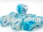 Gemini Pearl Turquoise-White/Blue Luminary Set of 10 d10s - Bild 2