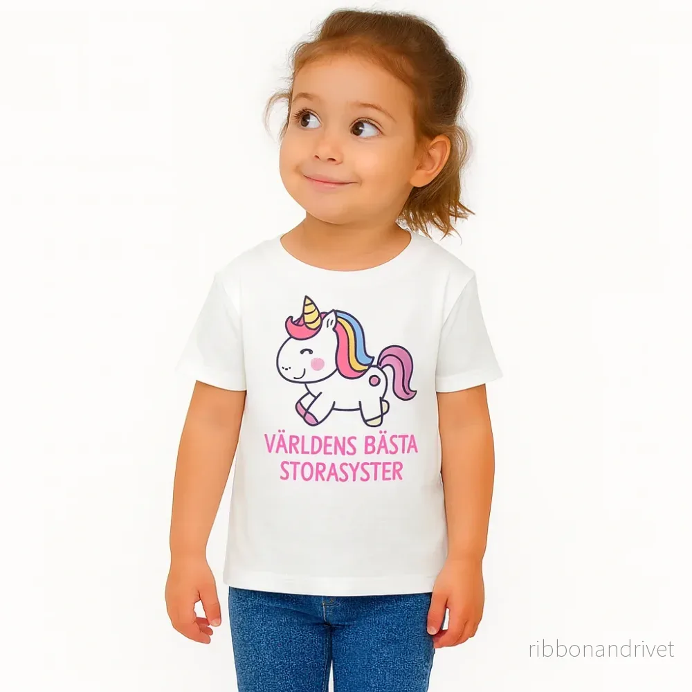 Världens Bästa Storasyster T-shirt – Unicorn Världens Bästa Storasyster T-shirt – Unicorn