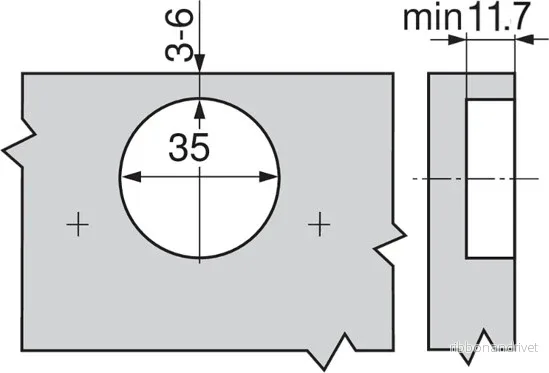 Dämpande gångjärn för 155° aluminiumlucka - Bild 2