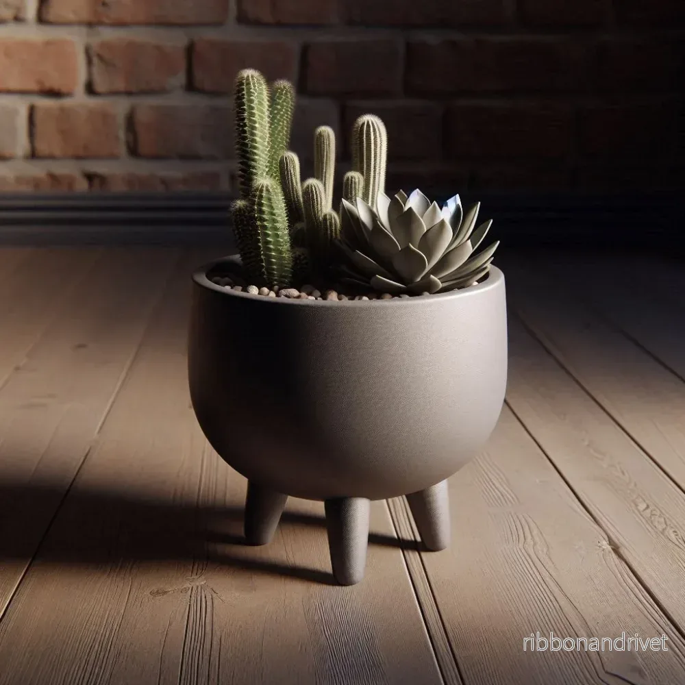 Retro Mid-Century Plantkrygga med ben - Bild 2