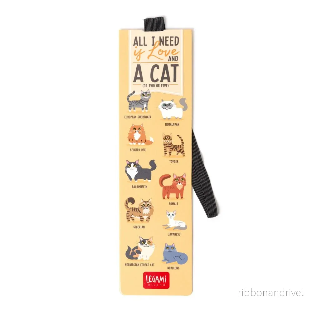 Bokmärke med elastiskt band – Cats Bokmärke med elastiskt band – Cats