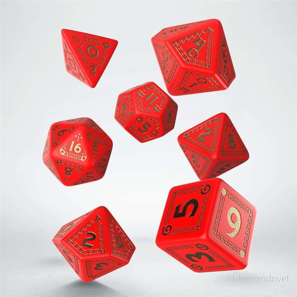 RuneQuest Röd & Guld Tärningsset