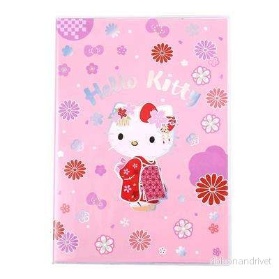 Hello Kitty - Holografiskt Mjukomslag Anteckningsblock - Kimono - A5 - Rutmönstrad - Bild 2