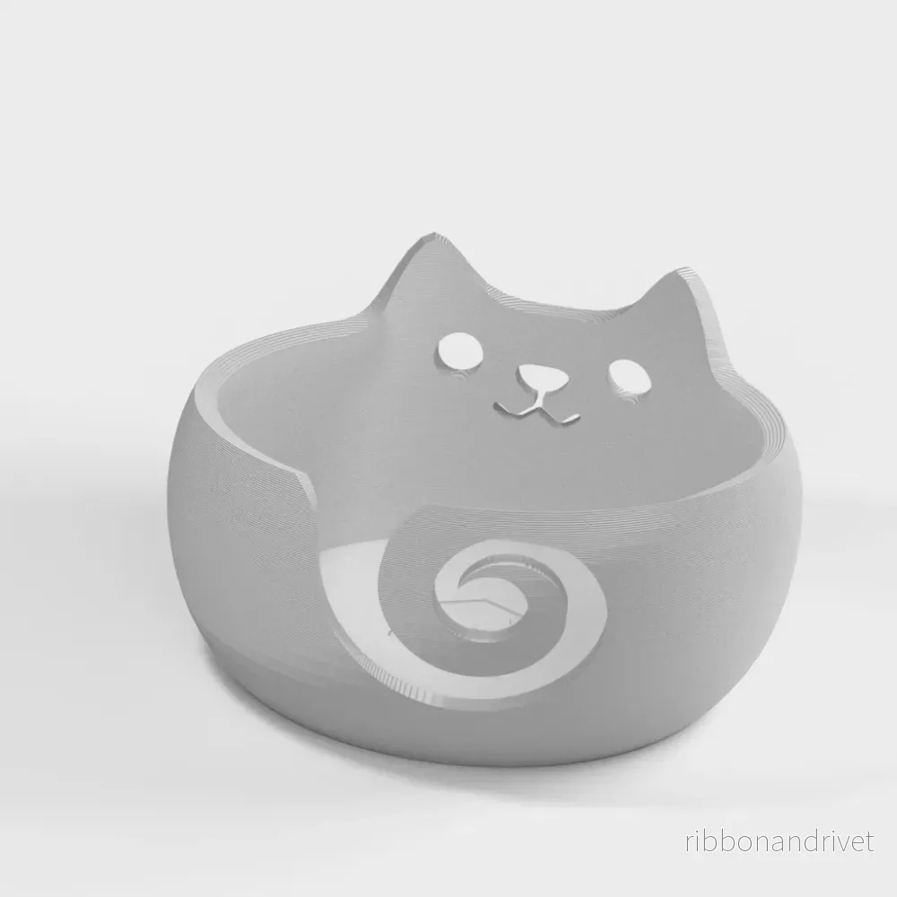 Garnskål med kattdesign för stickning och virkning - Bild 3