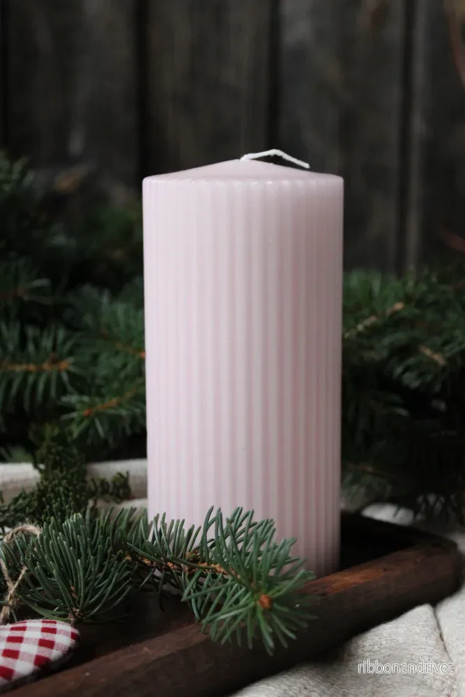 Blockljus, dimrosa, 7×15 cm, RILL Blockljus, dimrosa, 7×15 cm, RILL