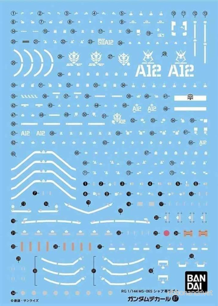 Gundam Decal 87 RG 1/144 MS-06S Char’s Zaku Gundam Decal 87 RG 1/144 MS-06S Char’s Zaku
