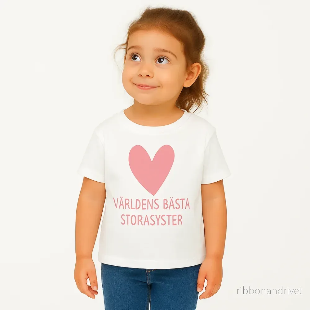 Världens Bästa Storasyster T-shirt - Big Heart