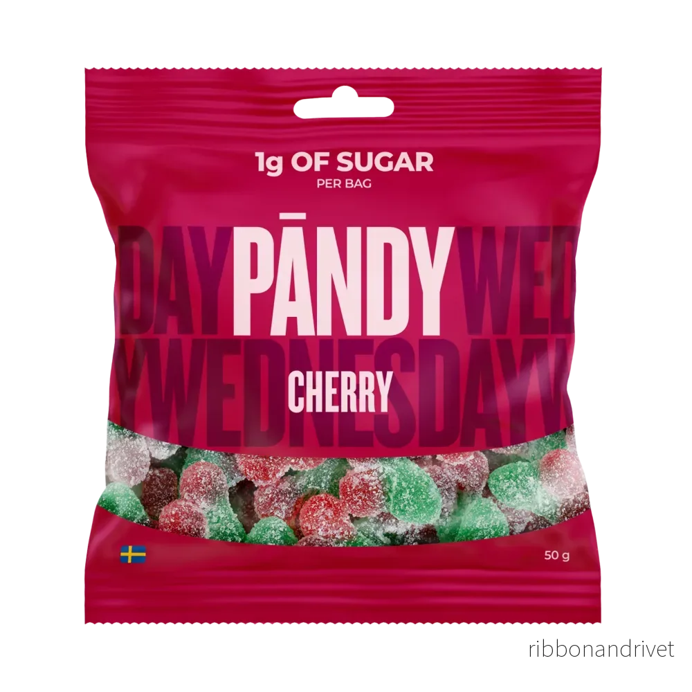 Pändy Cherry 50 g – Godis med 1 g socker