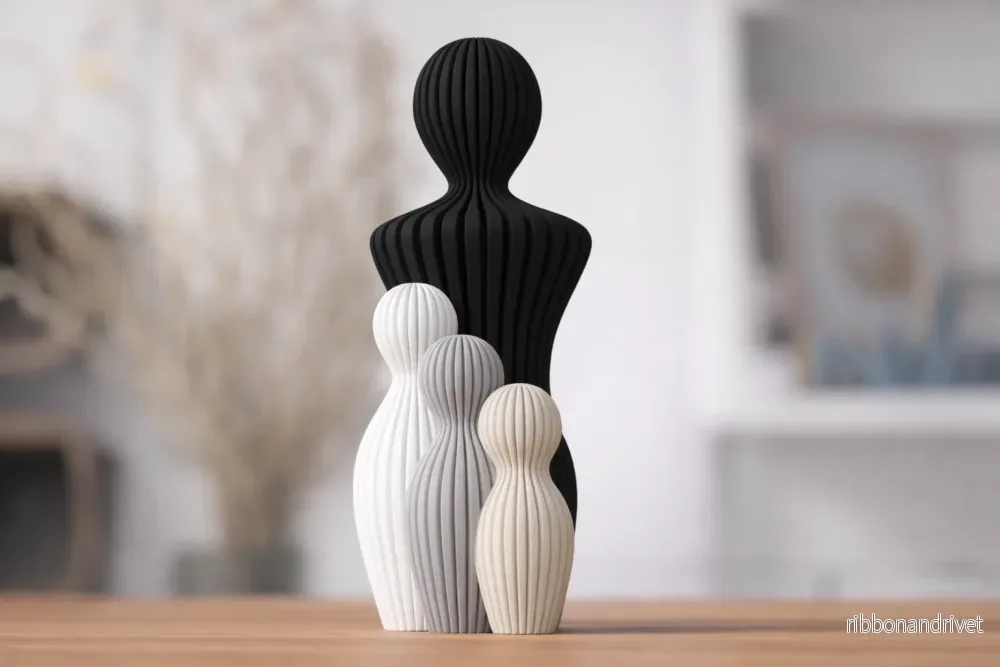 Fars dag-skulptur med 3 barn - Bild 3
