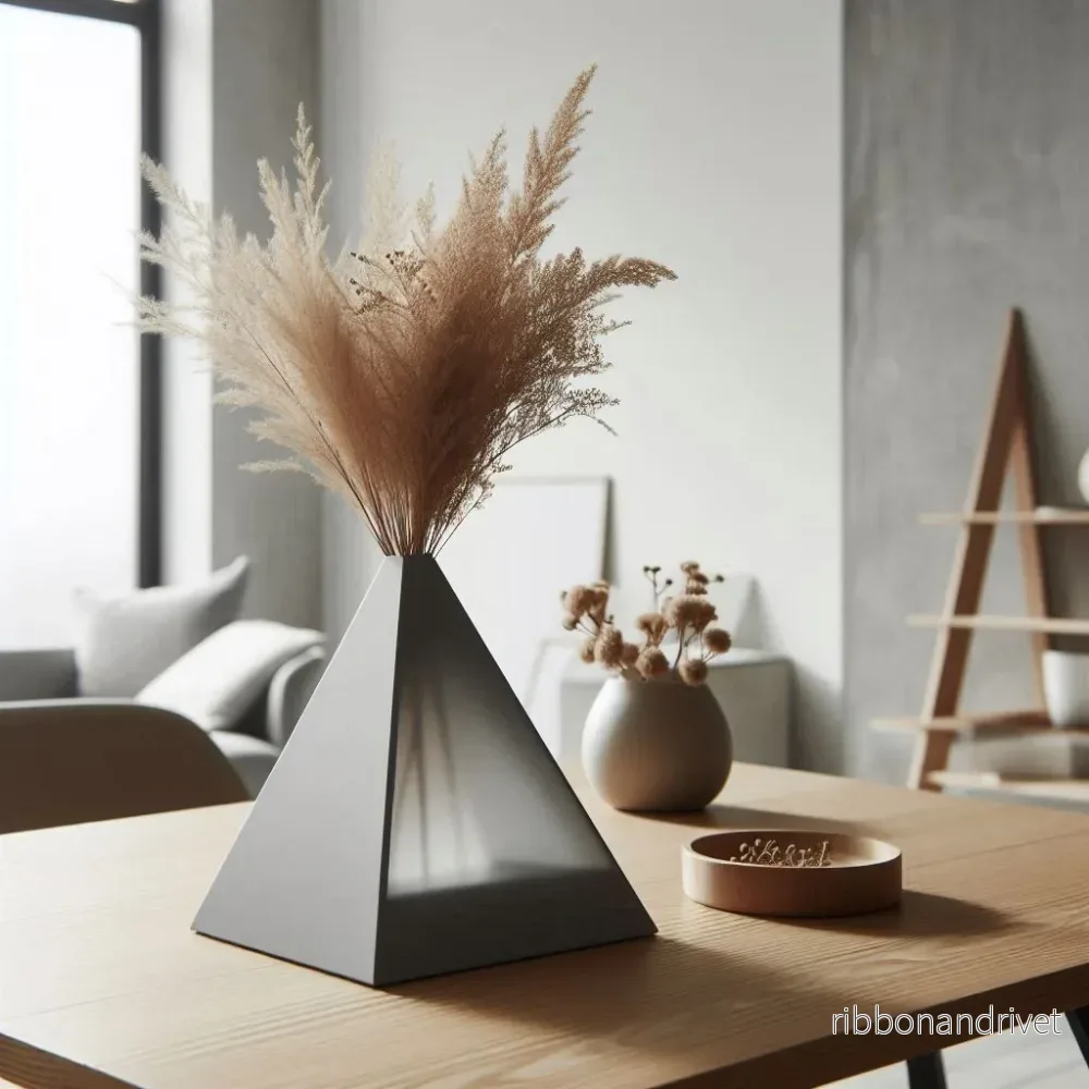 Modern pyramidformad vas i semi-transparent design