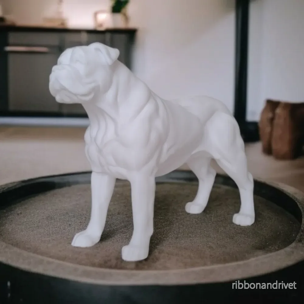 Detaljerad American Bulldog-staty och hundfigur - Bild 3