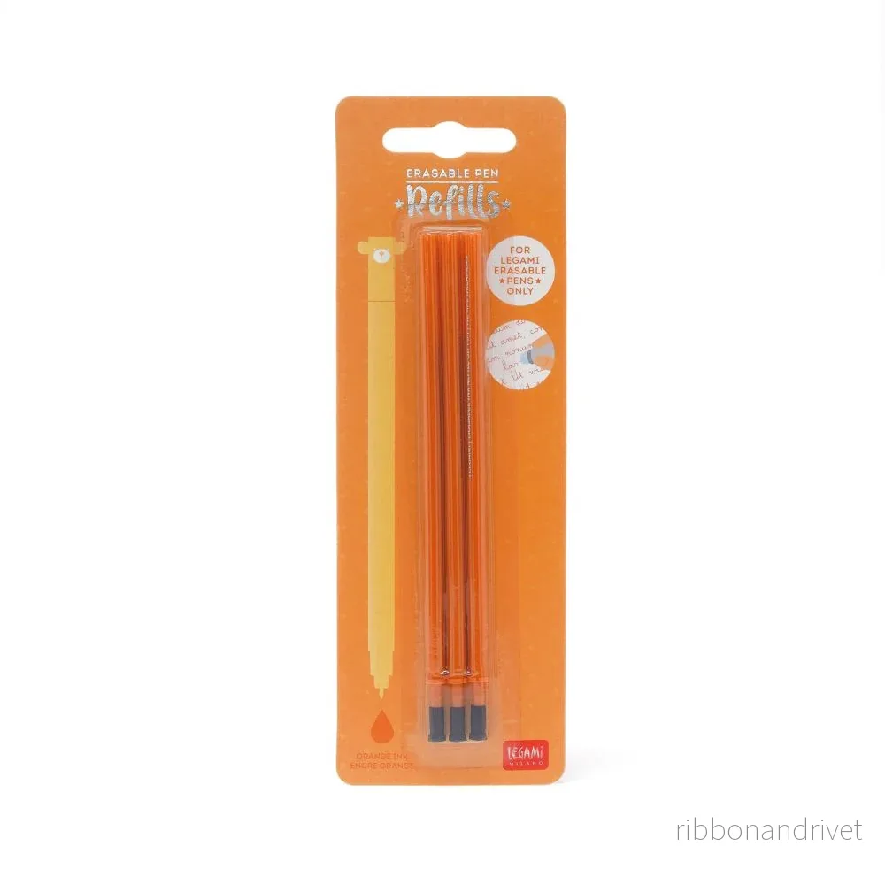 Legami Refill till raderbar gelpenna 3-pack – Orange bläck