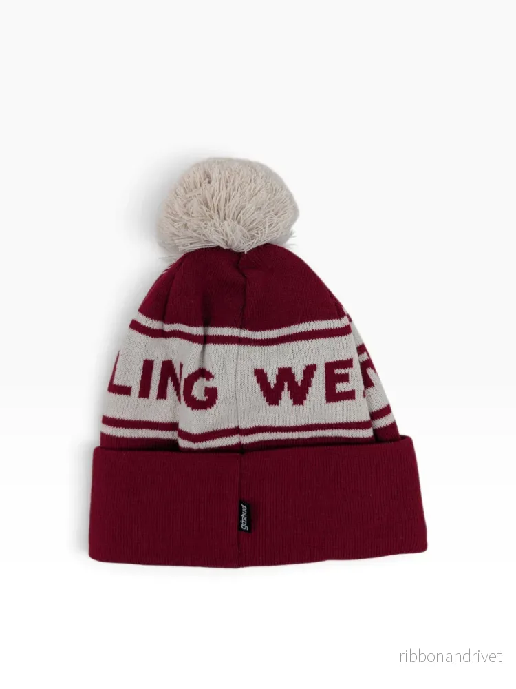 Gåshud Signature Classic PomPom Beanie – Burgundy/Off White - Bild 3