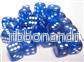 Chessex Translucent 12mm d6 Dice Blocks - Blå med Vita Pips (36 Dice) - Bild 2