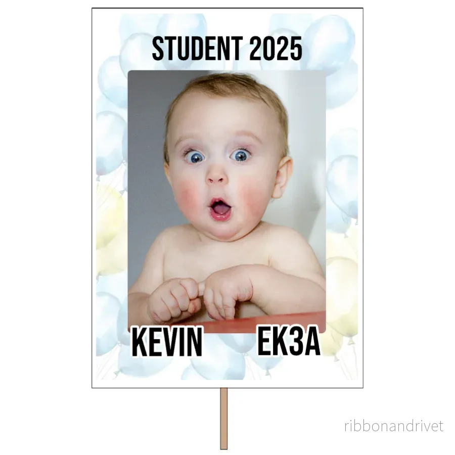 Gula & blåa ballonger | Studentplakat Gula & blåa ballonger | Studentplakat