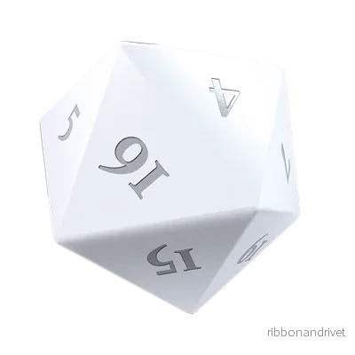 UP - Vivid Heavy Metal D20 Dice Set (2ct) - Vit - Bild 2
