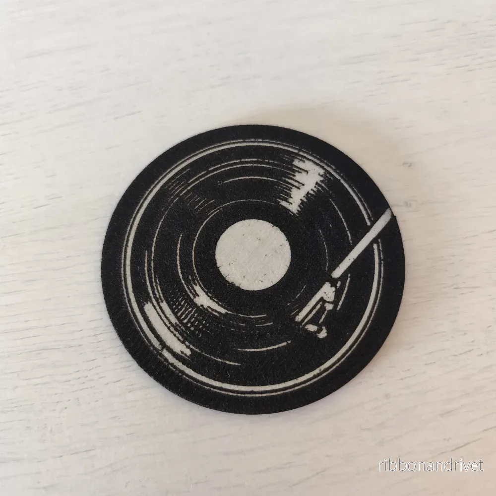 Retro vinylskiva underlägg för glas och koppar