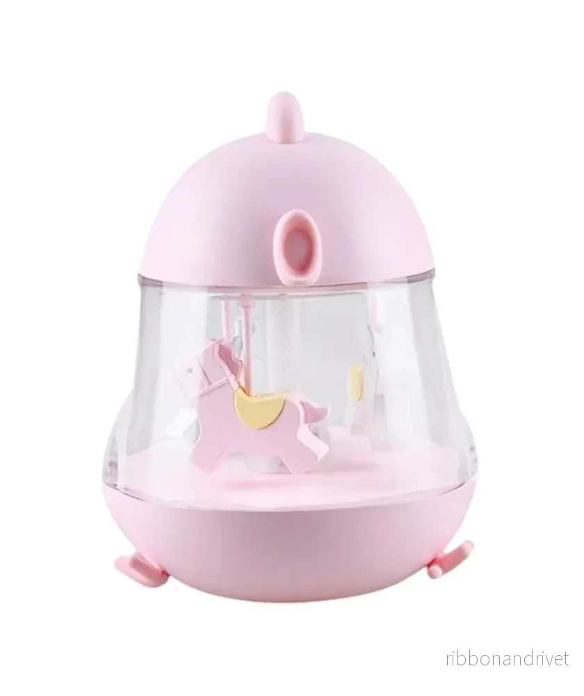 Lampa med karusell- Rosa