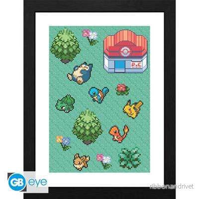 Pokémon – Inramad tavla (30 x 40 cm) – Pixel Art