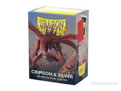 Dragon Shield Sleeves – Standard storlek – Matt Dual – Karmosinröd & Silver (100 Sleeves) Dragon Shield Sleeves – Standard storlek – Matt Dual – Karmosinröd & Silver (100 Sleeves)