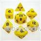 Chessex Opaque Polyhedral 7-Die Set – Gul med Svart Chessex Opaque Polyhedral 7-Die Set – Gul med Svart