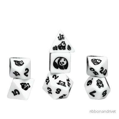 Sirius Dice – Djurtärningsset – Månpanda - Bild 2