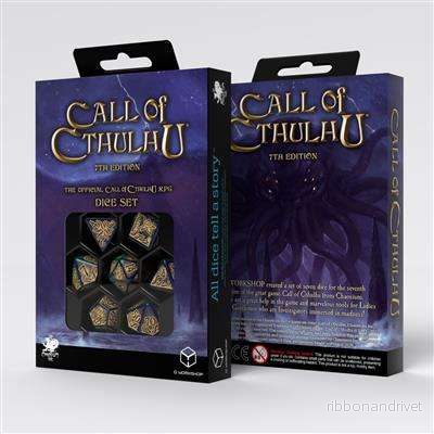 Call of Cthulhu 7:e utgåvan – tärningsset i blågrönt och guld - Bild 2