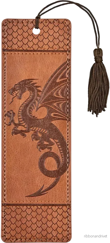 Bokmärke i konstläder – Dragon (med tofs) Bokmärke i konstläder – Dragon (med tofs)
