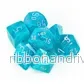 Chessex Circus 7-tärningsset - Aqua med silver - Bild 2