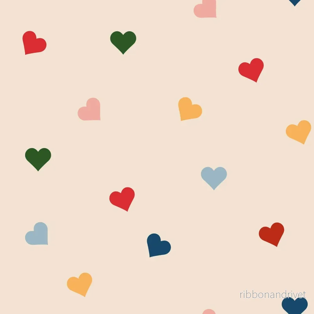 Hearts in All Colors – Färgglada hjärtan – perfekt för barnrummet Hearts in All Colors – Färgglada hjärtan – perfekt för barnrummet