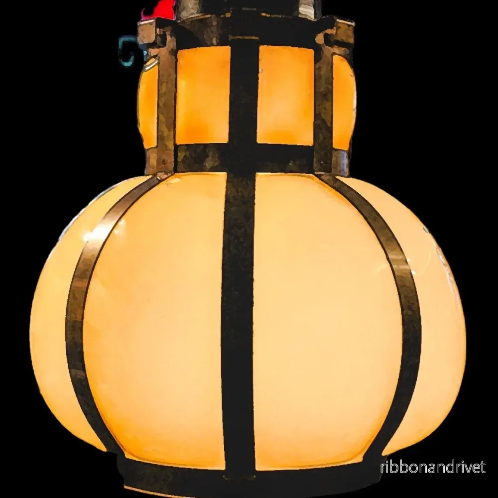 Taklampa i mässing och handblåst glas - Bild 2
