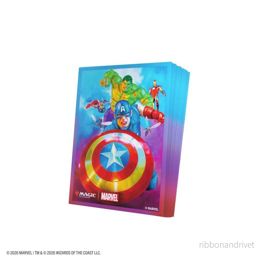 Magic: The Gathering | Marvel Super Heroes Premium Art Sleeves – Captain America, Team Leader Magic: The Gathering | Marvel Super Heroes Premium Art Sleeves – Captain America, Team Leader