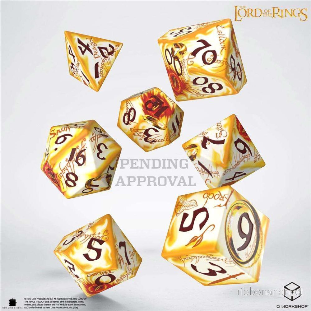 The Lord of the Rings: Ring-bearers – Full Art Dice Set – Whitefire Radiance The Lord of the Rings: Ring-bearers – Full Art Dice Set – Whitefire Radiance