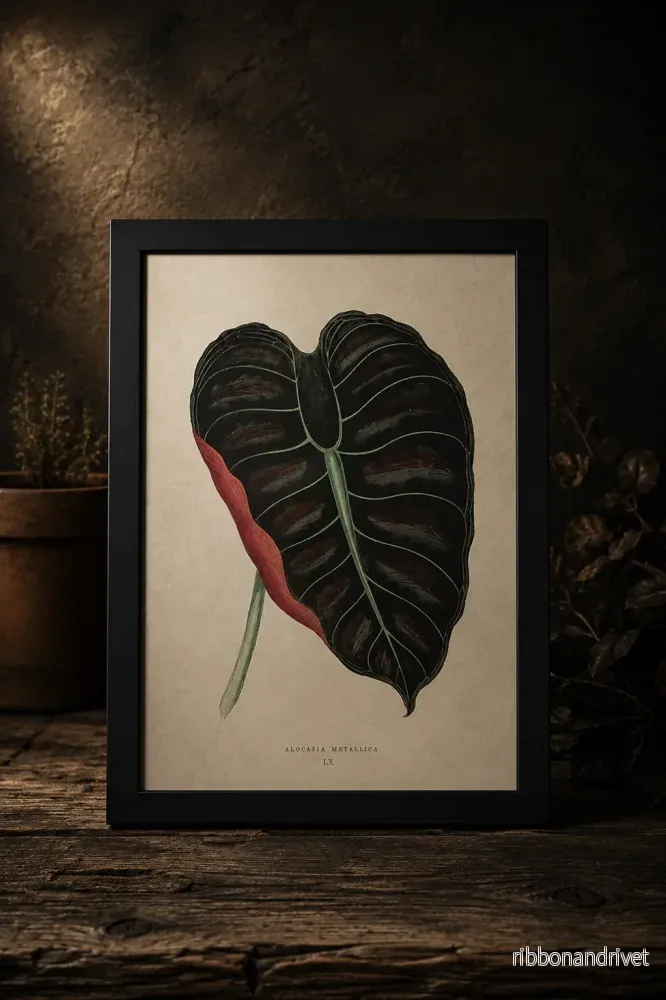 Botanisk poster, Alocasia Metallica Botanisk poster, Alocasia Metallica