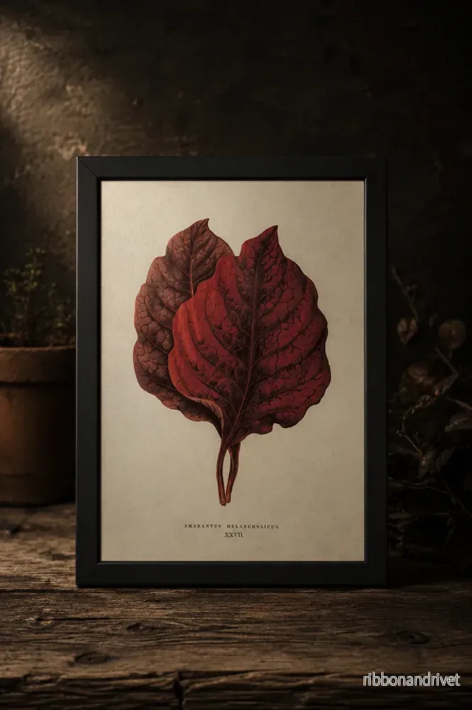 Botanisk poster, Amarantus melacholicus Botanisk poster, Amarantus melacholicus