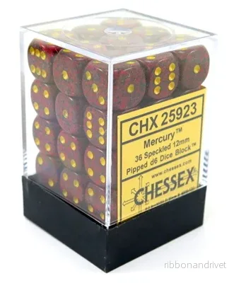 Chessex Speckled 12mm d6 Dice Blocks med Pips (36 Dice) – Mercury Chessex Speckled 12mm d6 Dice Blocks med Pips (36 Dice) – Mercury