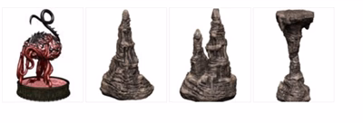 D&D Icons of the Realms: Volo & Mordenkainen’s Foes Premium Set - Elder Brain & Stalagmites
