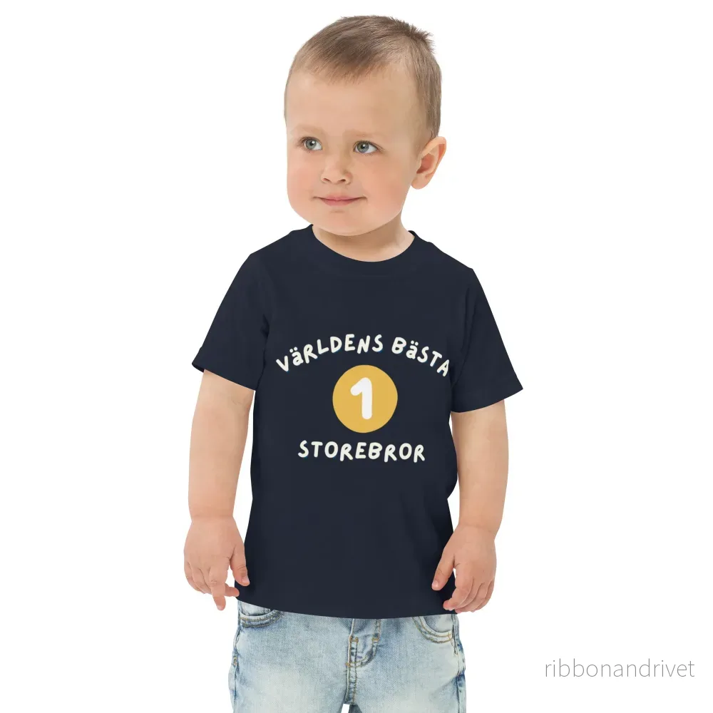 Världens Bästa Storebror T-shirt – Nummer 1 Världens Bästa Storebror T-shirt – Nummer 1