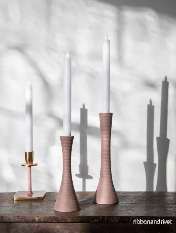Shapes dusty pink ljusstake låg 1st H: 20 cm