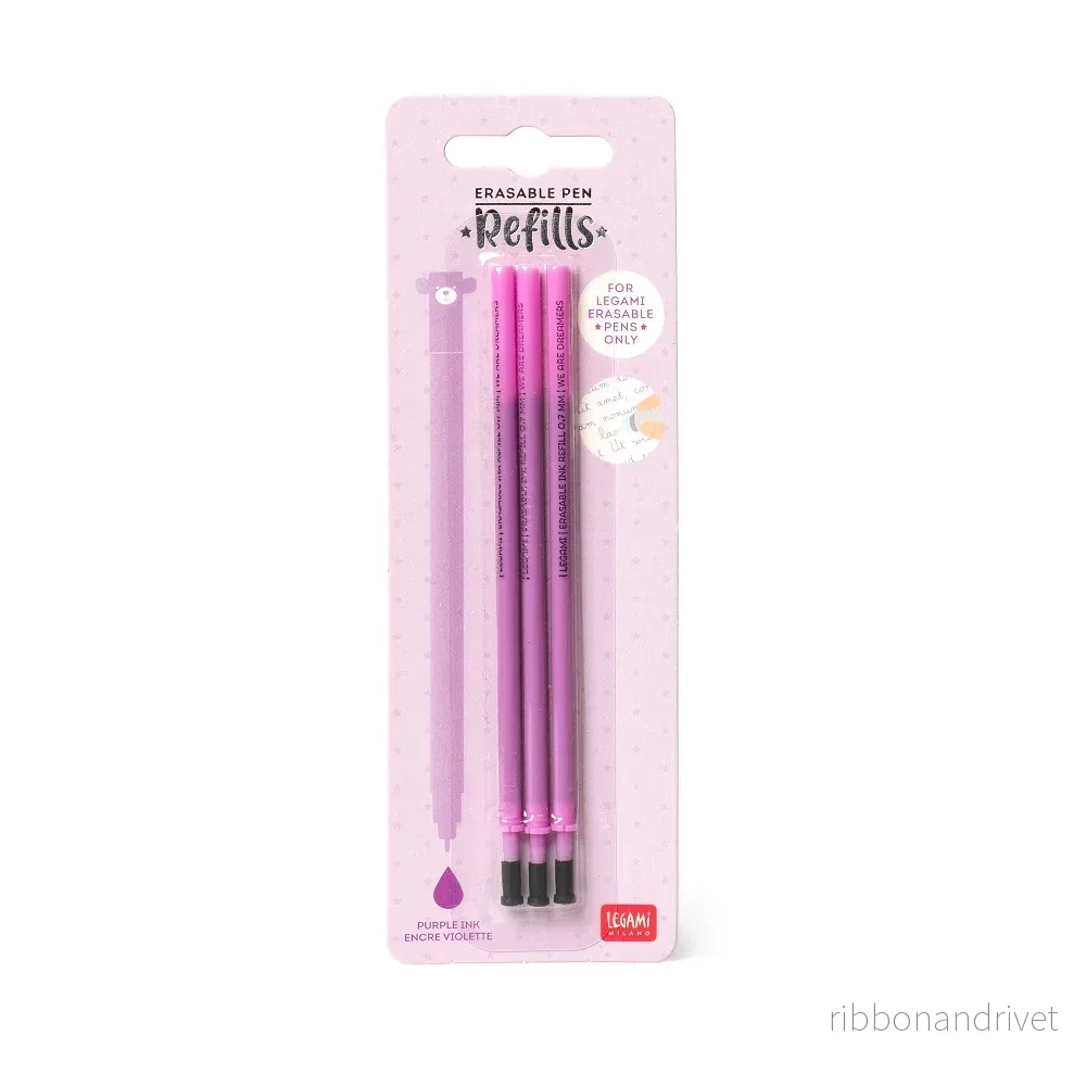 Legami Refill till raderbar gelpenna 3-pack – Lila bläck